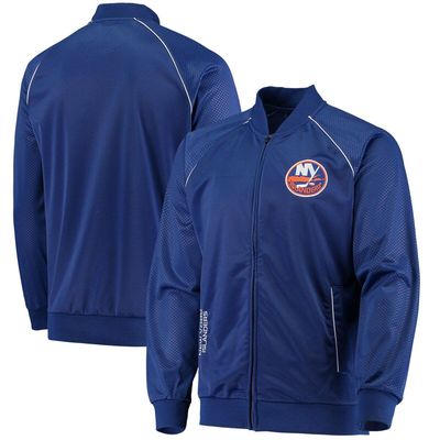 Men's G-III Sports by Carl Banks Royal New York Islanders Playmaker Full-Zip Raglan Track Jacket