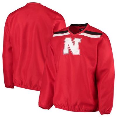 Men's G-III Sports by Carl Banks Scarlet Nebraska Huskers Progression V-Neck Pullover Sweatshirt