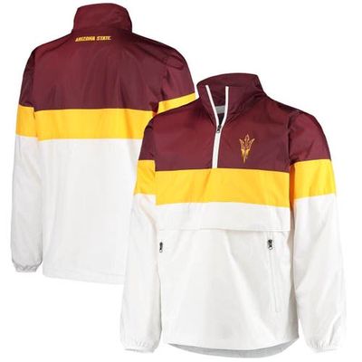 Men's G-III Sports by Carl Banks White Arizona State Sun Devils No Huddle Half-Zip Pullover Jacket