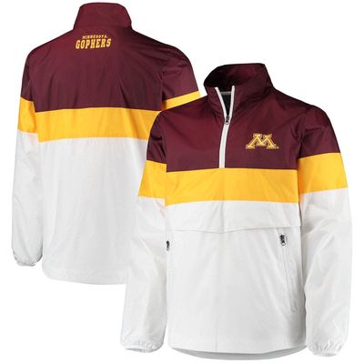 Men's G-III Sports by Carl Banks White Minnesota Golden Gophers No Huddle Half-Zip Pullover Jacket