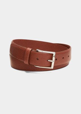Men's Galuchat Grained Leather Belt, 35mm