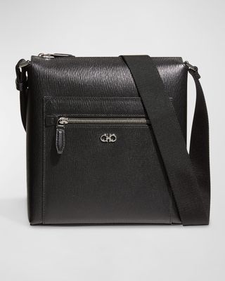 Men's Gancini Leather Shoulder Bag