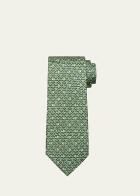 Men's Gancio Fish-Print Silk Tie