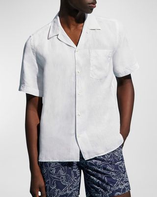 Men's Garment-Dyed Linen Camp Shirt