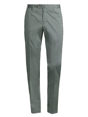 Men's Garment-Dyed Silk Trousers - Blue Grey - Size 34 - Blue Grey - Size 34