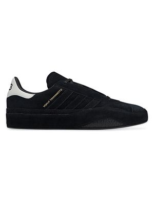 Men's Gazelle Leather Sneakers - Black White - Size 10