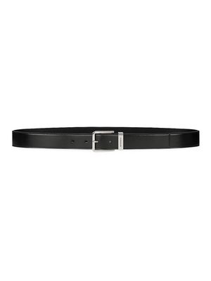 Men's Gentleman Belt In Leather - Black - Size 42