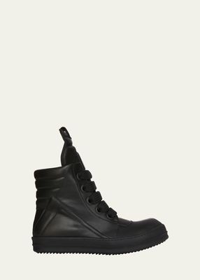 Men's Geobasket Leather Jumbo-Laced High-Top Sneakers