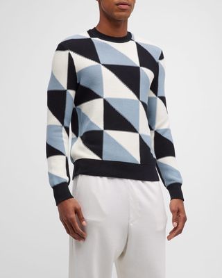 Men's Geometric Crewneck Sweater