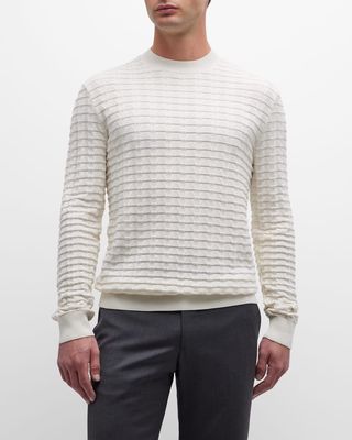 Men's Geometric Knit Crewneck Sweater