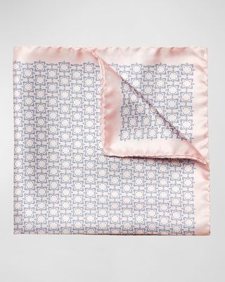 Men's Geometric-Print Silk Pocket Square