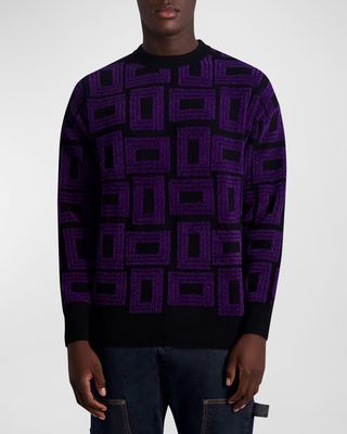 Men's Geometric Textured Sweater
