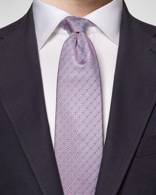 Men's Geometric Woven Silk Tie