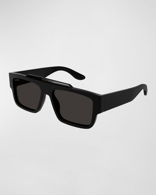 Men's GG1460Sm Acetate Rectangle Sunglasses