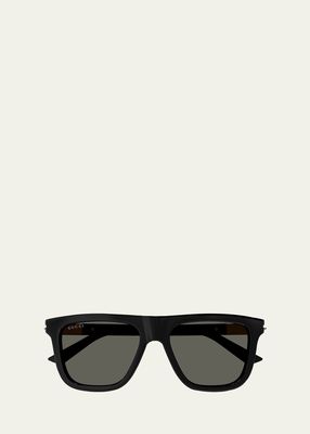 Men's GG1502SM Acetate Rectangle Sunglasses