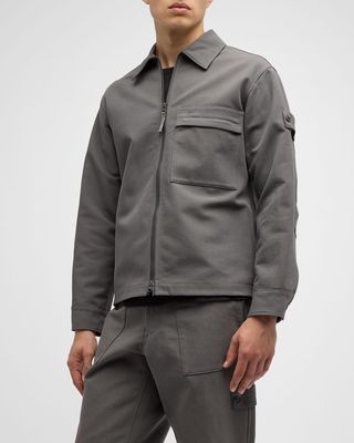 Men's Ghost Zip-Front Cotton-Wool Overshirt