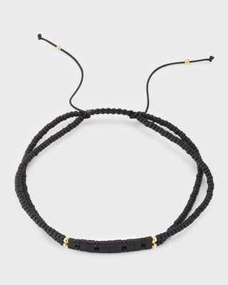 Men's Glass Micro-Bead Pull Cord Bracelet