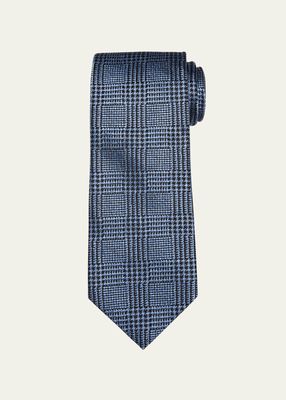 Men's Glen Check Jacquard Silk Tie