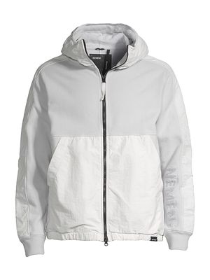 Men's Gnius Nylon Hooded Jacket - Ultra Light Grey - Size Small - Ultra Light Grey - Size Small