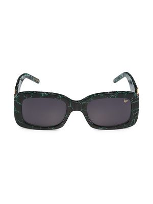 Men's Godfather 59MM Rectangular Sunglasses - Green Marble - Green Marble
