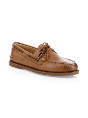 Men's Gold Cup Authentic Original Burnished Leather Boat Shoes - Ginger - Size 9.5 - Ginger - Size 9.5