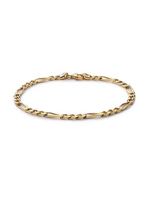 Men's Gold Vermeil Figaro Chain Bracelet 3mm - Polished Gold - Size Small