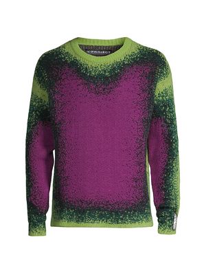 Men's Gradient Heavy Knit Sweater - Green Purple - Size Small - Green Purple - Size Small