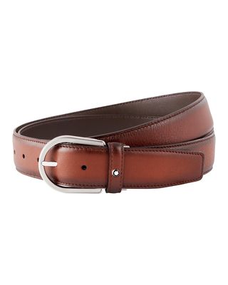 Men's Gradient Leather Horseshoe-Buckle Belt