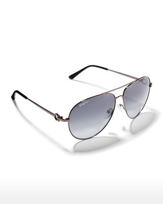 Men's Gradient Metal Aviator Sunglasses
