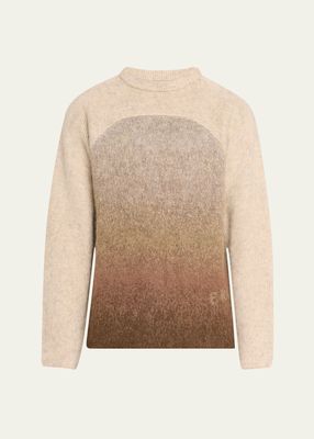 Men's Gradient Rainbow Mohair-Blend Sweater