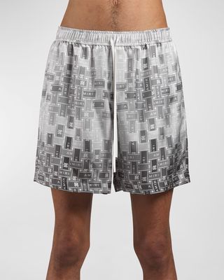 Men's Gradient Tape Silk Pajama Shorts