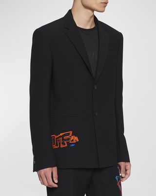 Men's Graffiti Coupe Embroidered Blazer