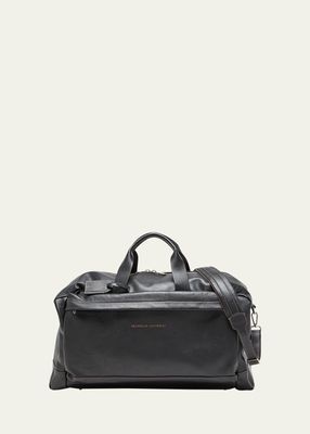 Men's Grained Calfskin Travel Duffel Bag