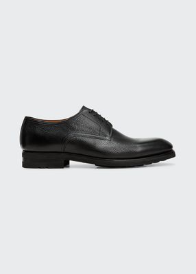 Men's Grained Leather Derby Shoes