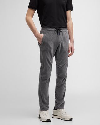Men's Gray Velvet Drawstring Pants