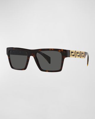 Men's Greca Rectangle Acetate Sunglasses