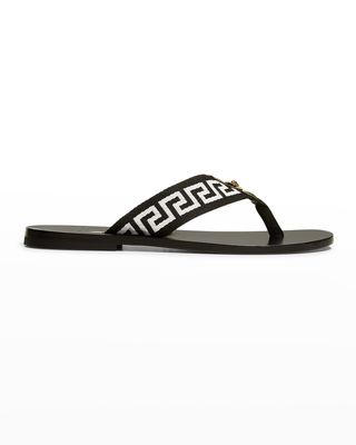 Men's Greca Thong Flat Sandals