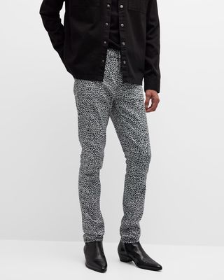 Men's Greyson Leopard Skinny-Fit Jeans