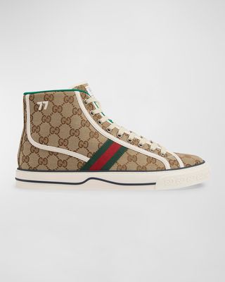 Men's Gucci Tennis 1977 Canvas High-Top Sneakers