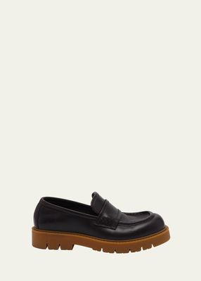 Men's Haddock Lug-Sole Leather Penny Loafers