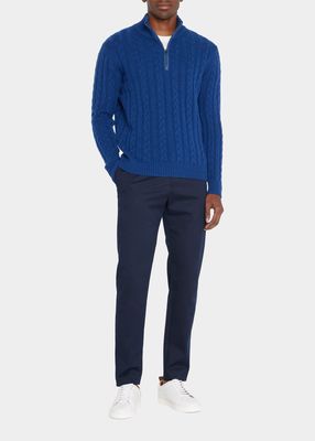 Men's Half-Zip Cashmere Knit Sweater
