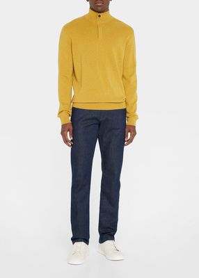 Men's Half-Zip Mock Neck Cashmere Sweater