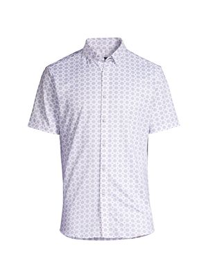 Men's Halyard Lustre Floral Button-Front Shirt - Lavender - Size XXL - Lavender - Size XXL