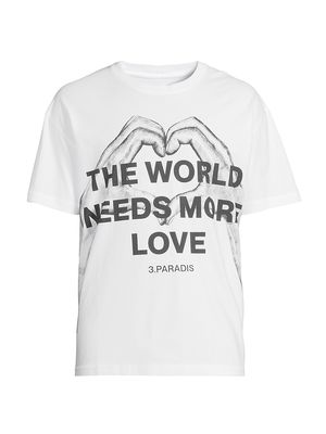 Men's Hand & Hearts Graphic T-Shirt - White - Size Large