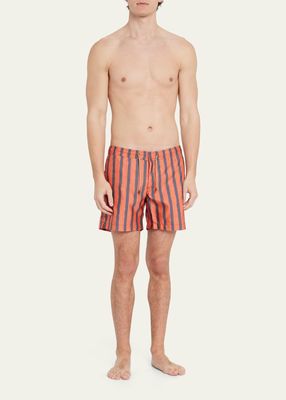 Men's Hand-Drawn Striped Swim Shorts
