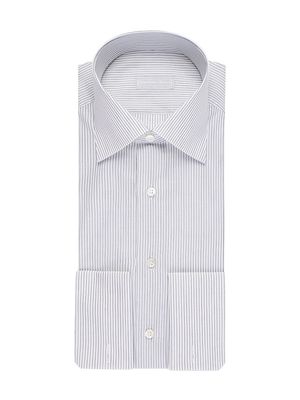 Men's Handmade Cotton Dress Shirt - Grey - Size 16.5