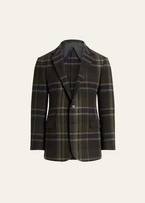 Men's Handmade Plaid Cashmere Jacket