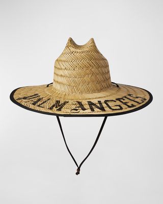 Men's Hawaiian Logo Wide-Brim Straw Hat