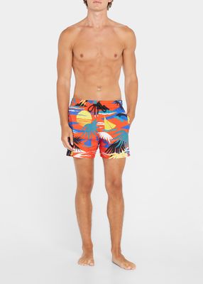 Men's Hawaiian Print Swim Shorts