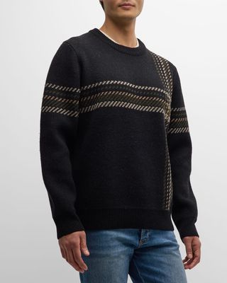 Men's Hawkswood Check Knit Crewneck Sweater